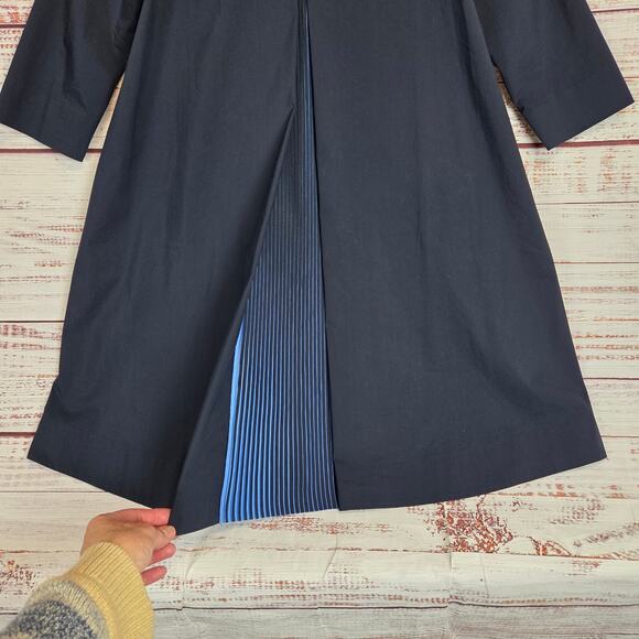 COS Navy Blue Architectural Silouette Dress 6 Zip Back Minimalist Basic Modern - Picture 7 of 16